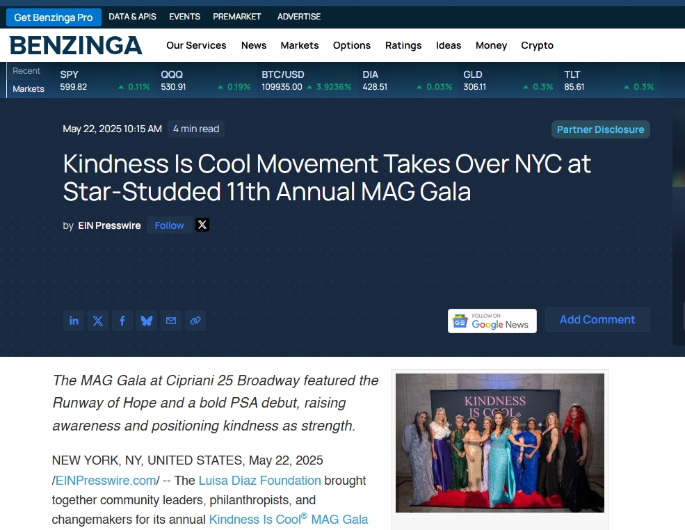 Kindness Is Cool Movement Takes Over NYC at Star-Studded 11th Annual MAG Gala