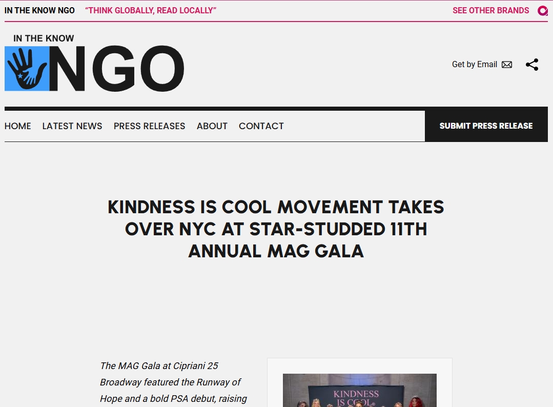 Kindness Is Cool Movement Takes Over NYC at Star-Studded 11th Annual MAG Gala